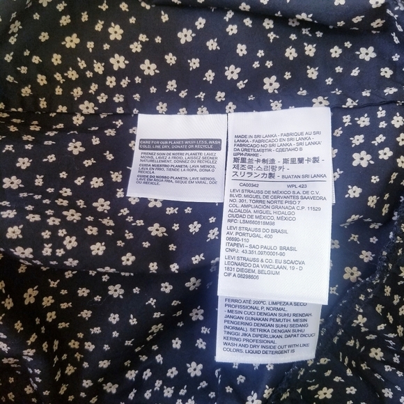 Levi's | Black Floral Midi Flare Dress M - Picture 5 of 15